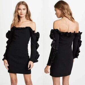 CINQ À SEPT Rosemarie Ruffled Off-The-Shoulder Mini Dress - size 4